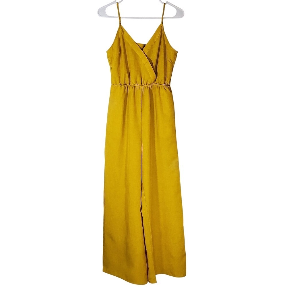 Flying Tomato Mustard Yellow Wide-Leg Jumpsuit